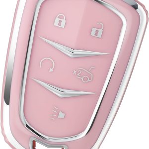 OFFWEGO – Funda para llavero Cadillac, para Cadillac Escalade CTS SRX CT4 CT5 CT6 XTS XT4 XT5 XT6 ATSL SLS STS Funda para llavero inteligente (rosa OFFWEGO – Funda para llavero Cadillac, para Cadillac Escalade CTS SRX CT4 CT5 CT6 XTS XT4 XT5 XT6 ATSL SLS STS Funda para llavero inteligente (rosa