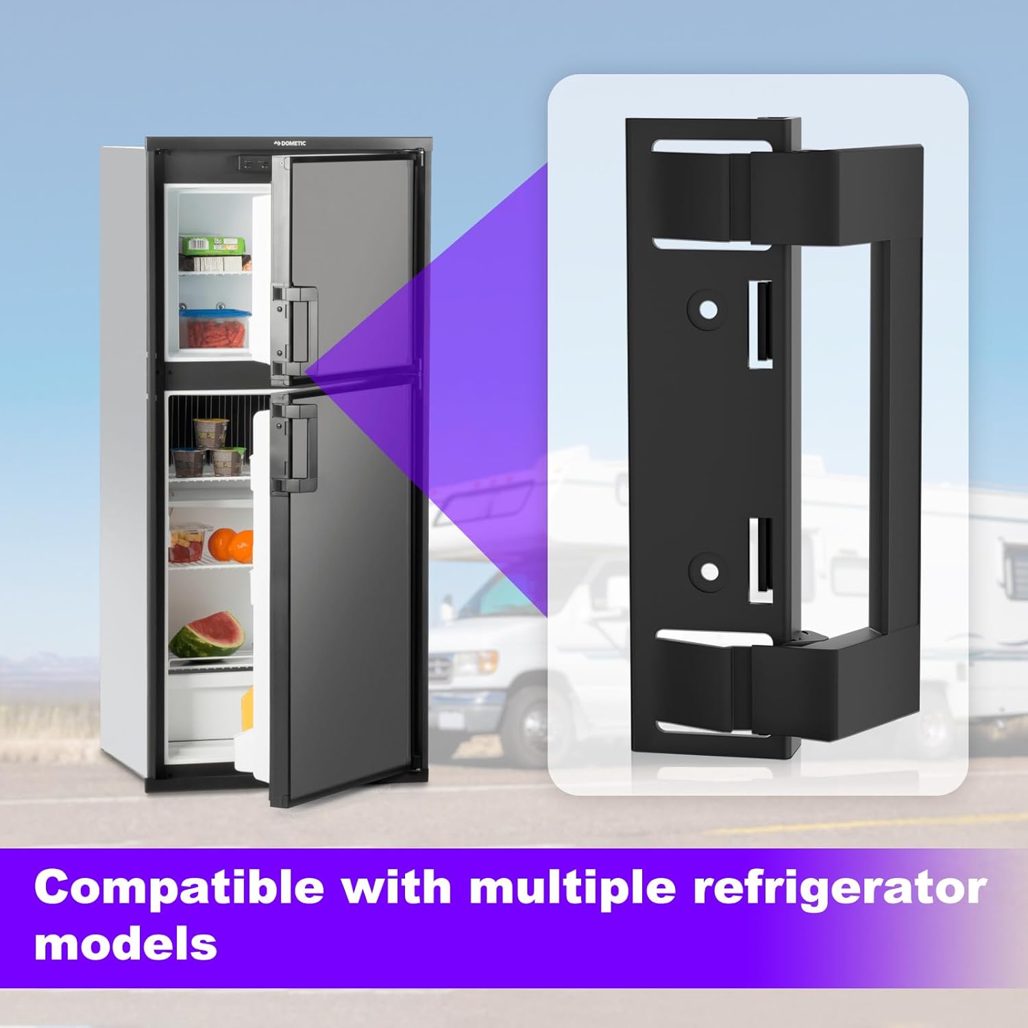 Paquete de 2 manijas de puerta de refrigerador 3316882900 RV para refrigerador Dometic 3316882.900 S, mango Std Dr DM2672, DM2682, DM2872, DM2882