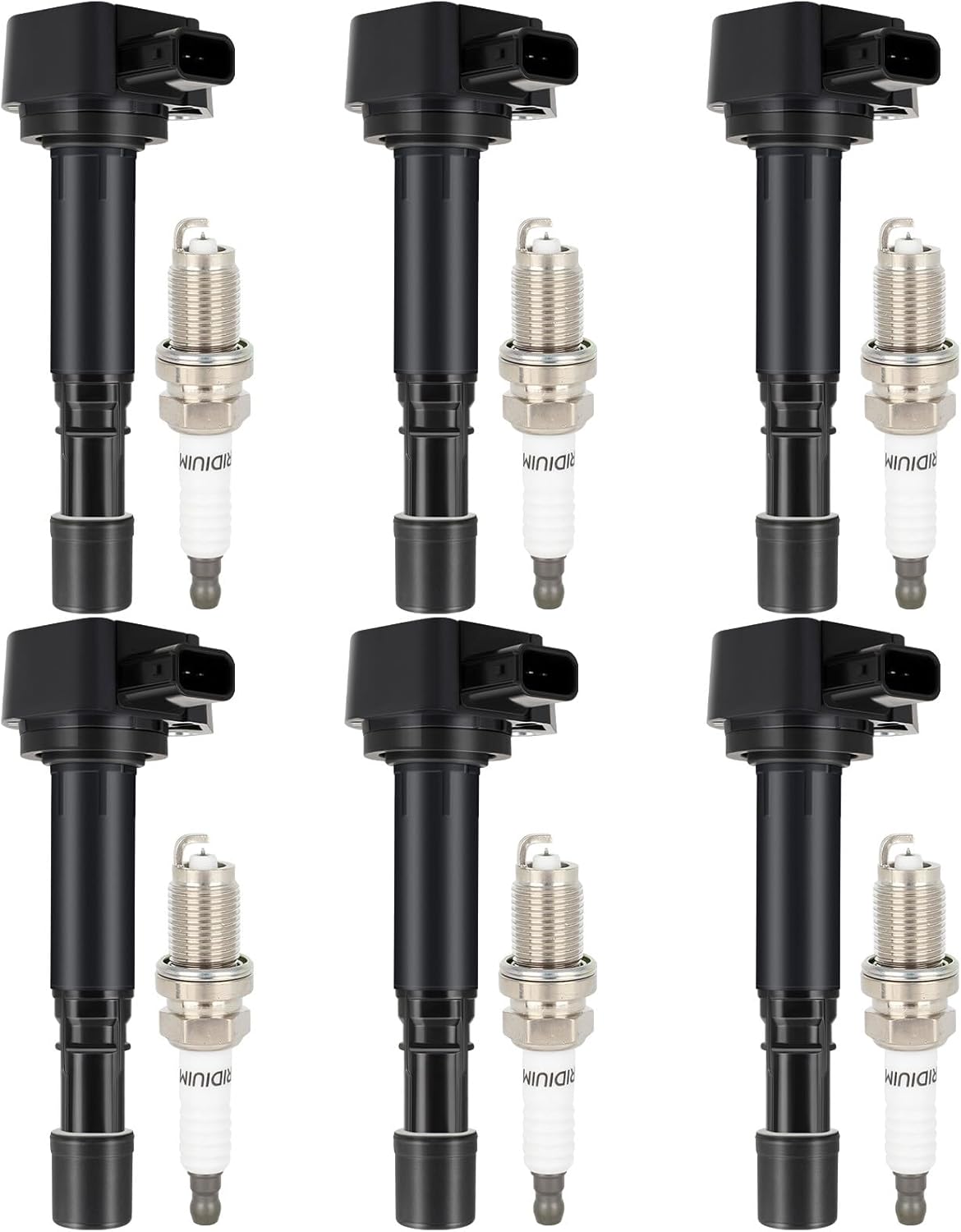 ECCPP UF413 6 bobinas de encendido con 6 bujías de iridio para Honda para Ford para Ford para Ford para Acura1 para Saturn Civic Pilot Ridgeline MDX