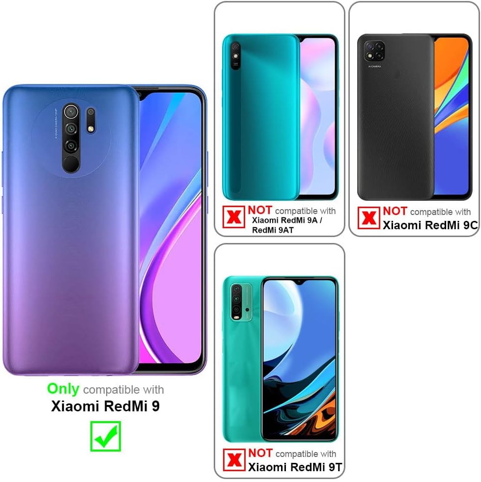 Funda compatible con Xiaomi Redmi 9 en transparente esmerilado – Funda para teléfono móvil con silicona TPU interior y parte trasera de plástico