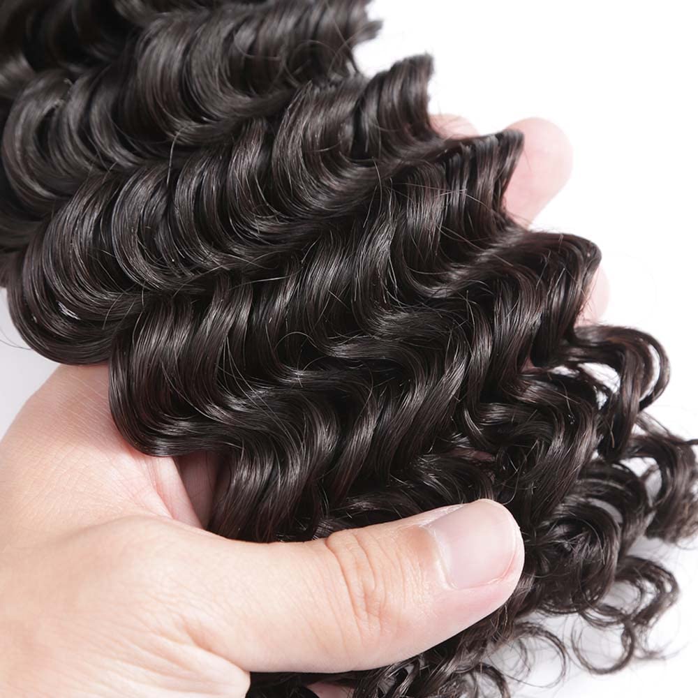 Paquetes de cabello humano ondulado profundo de 20, 22, 24 pulgadas, paquetes de ondas profundas, sin procesar, cabello humano brasileño con trama