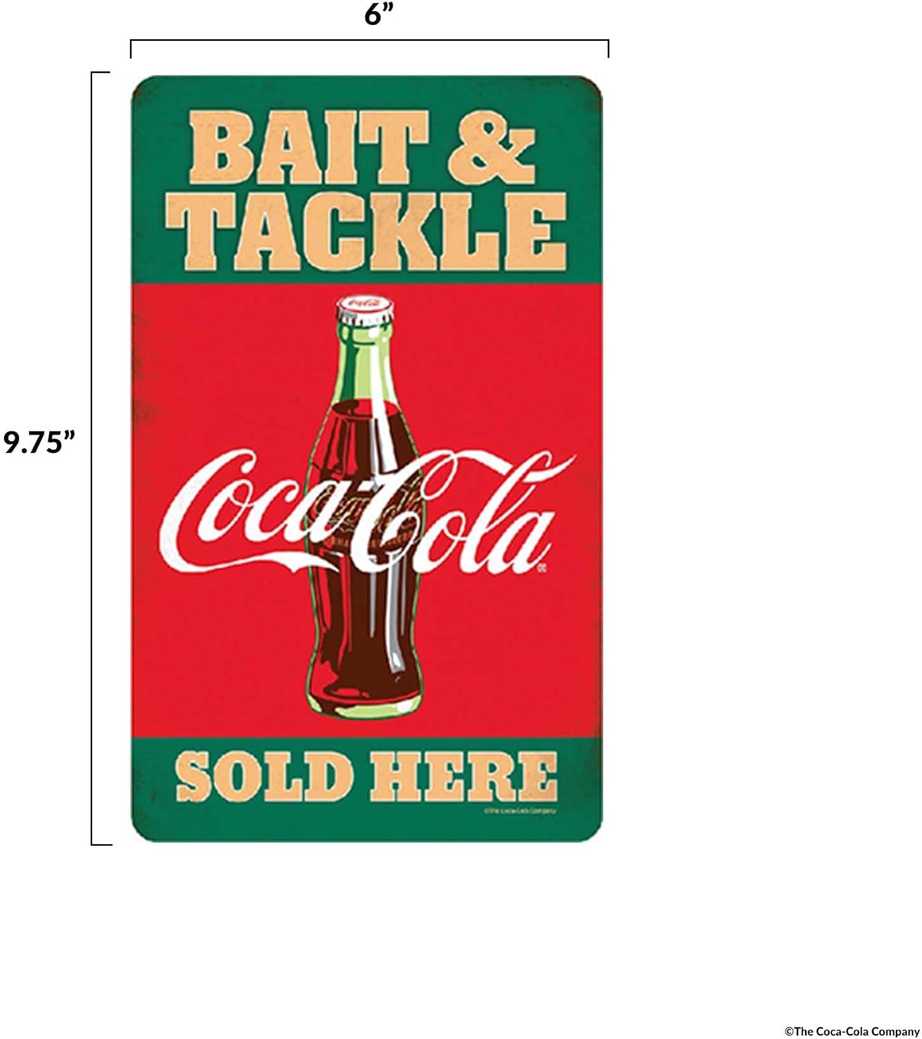 Coca-Cola Bait and Tackle – Letrero de metal en relieve, cartel vintage de pesca de Coca-Cola para casa del lago, cabaña o cabaña
