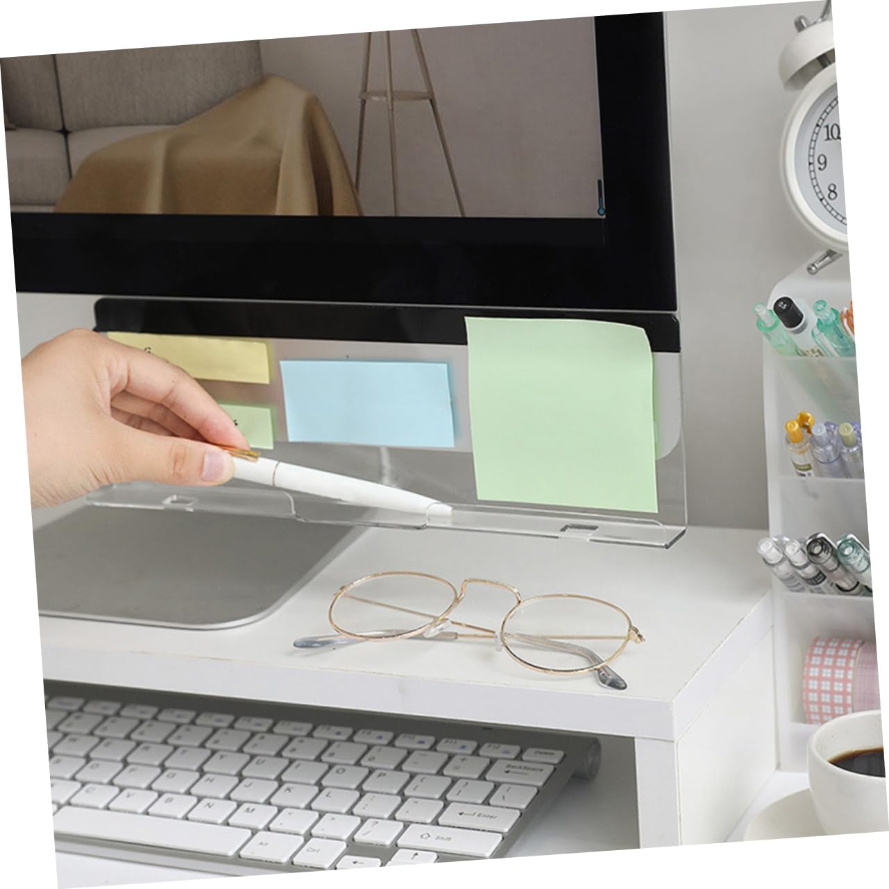 MAGICLULU 2 unids Mensaje Parcel Estante Pantalla Monitor Tablero de notas Tablero de mensajes transparente Tablero de mensajes Tablero de mensajes