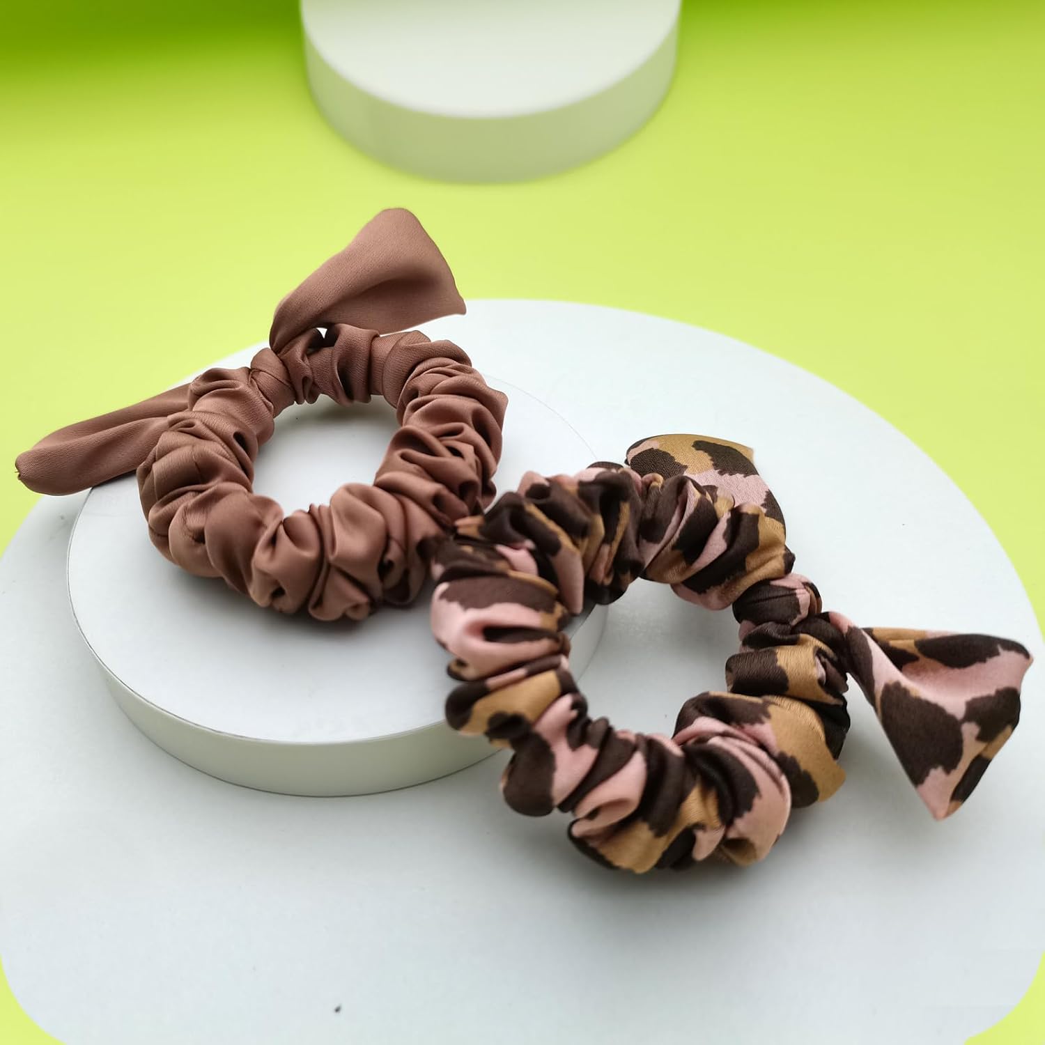 100% seda crujiente para mujer, coleteros de seda para cabello rizado, ligas elásticas para el cabello de seda, soporte para cola de caballo, 2