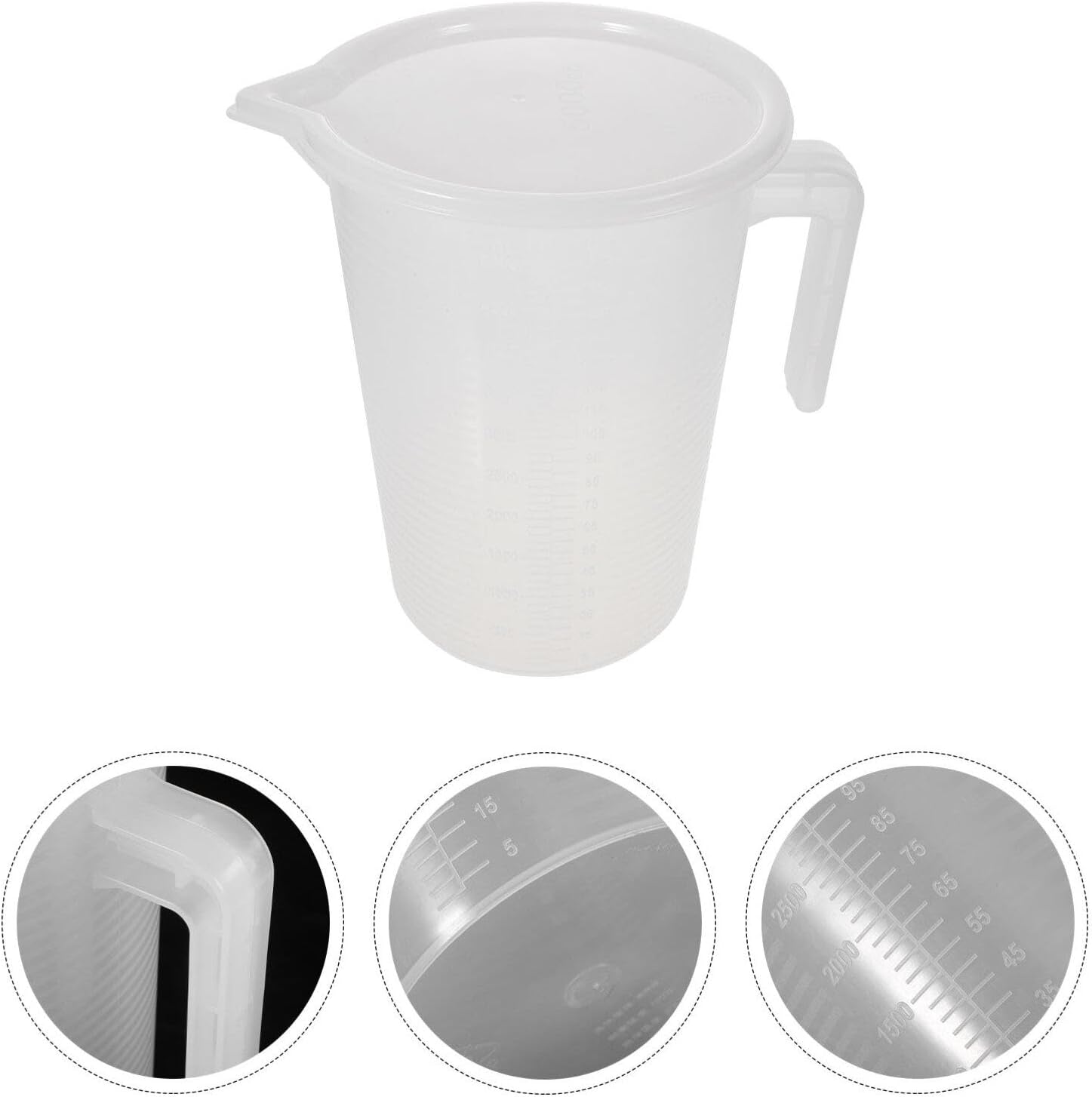 Jarras medidoras de leche jarra de medición de plástico de 5 l, jarra de mezcla graduada, cilindro grande, taza medida, taza de leche líquida,