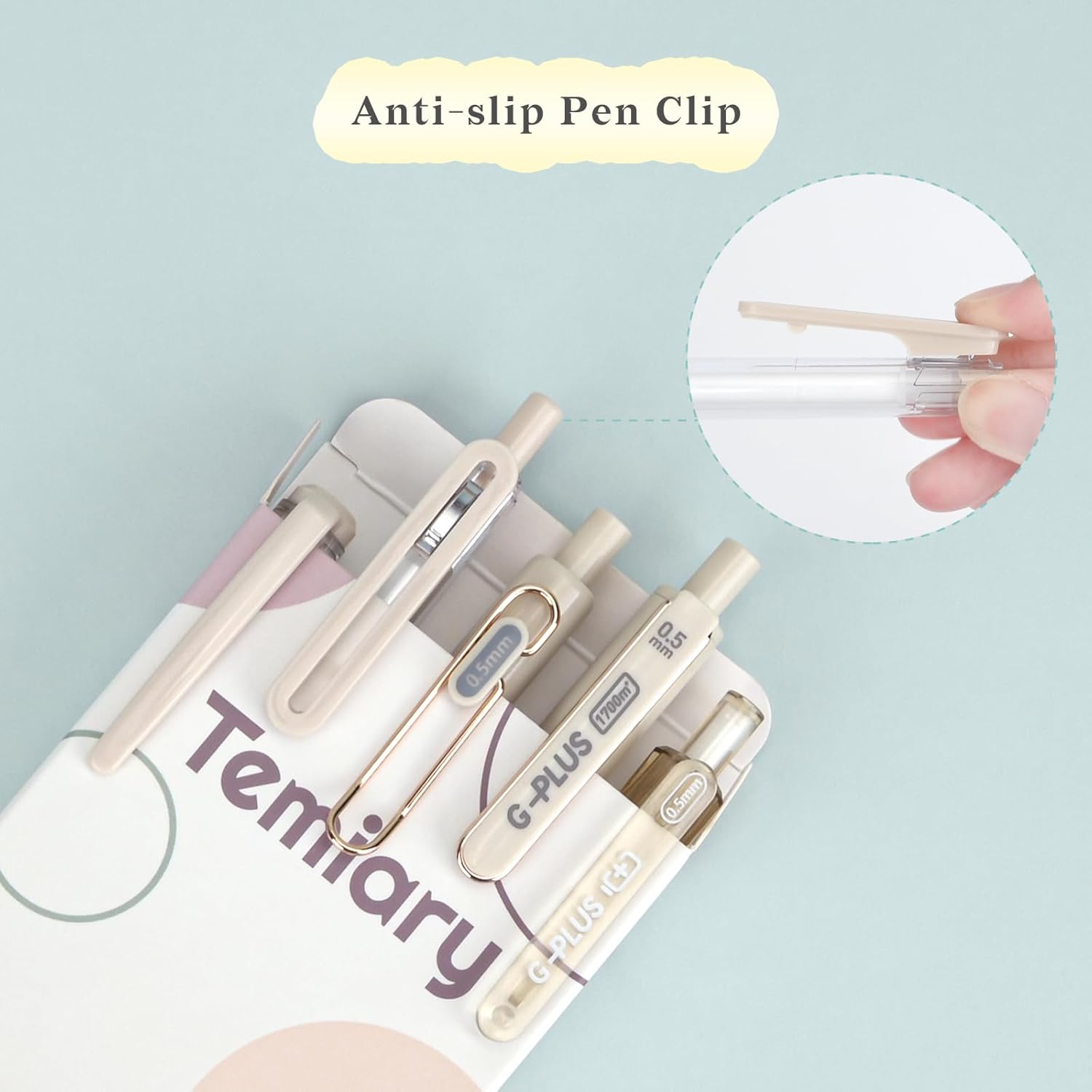 5 bolígrafos de tinta de gel estéticos retráctiles de 0.020 in, lindo bolígrafo de gel sin manchas para tomar notas, bolígrafo de escritura suave de