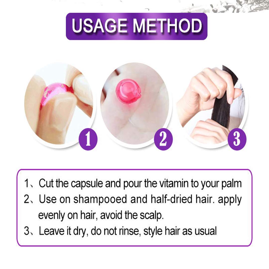 gowwim Cápsula de suero de vitamina para el cabello, suero de tratamiento capilar, aceite de aguacate y macadamia, aceite complejo de aceite suave y