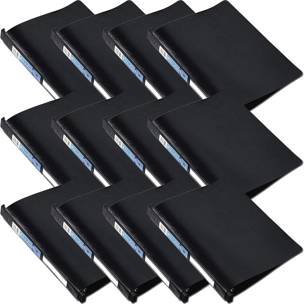 Carpeta de almacenamiento colgante con anillos redondos sin huecos, capacidad de 1 pulgada, color negro, total de 12 EA, se vende como 1 caja