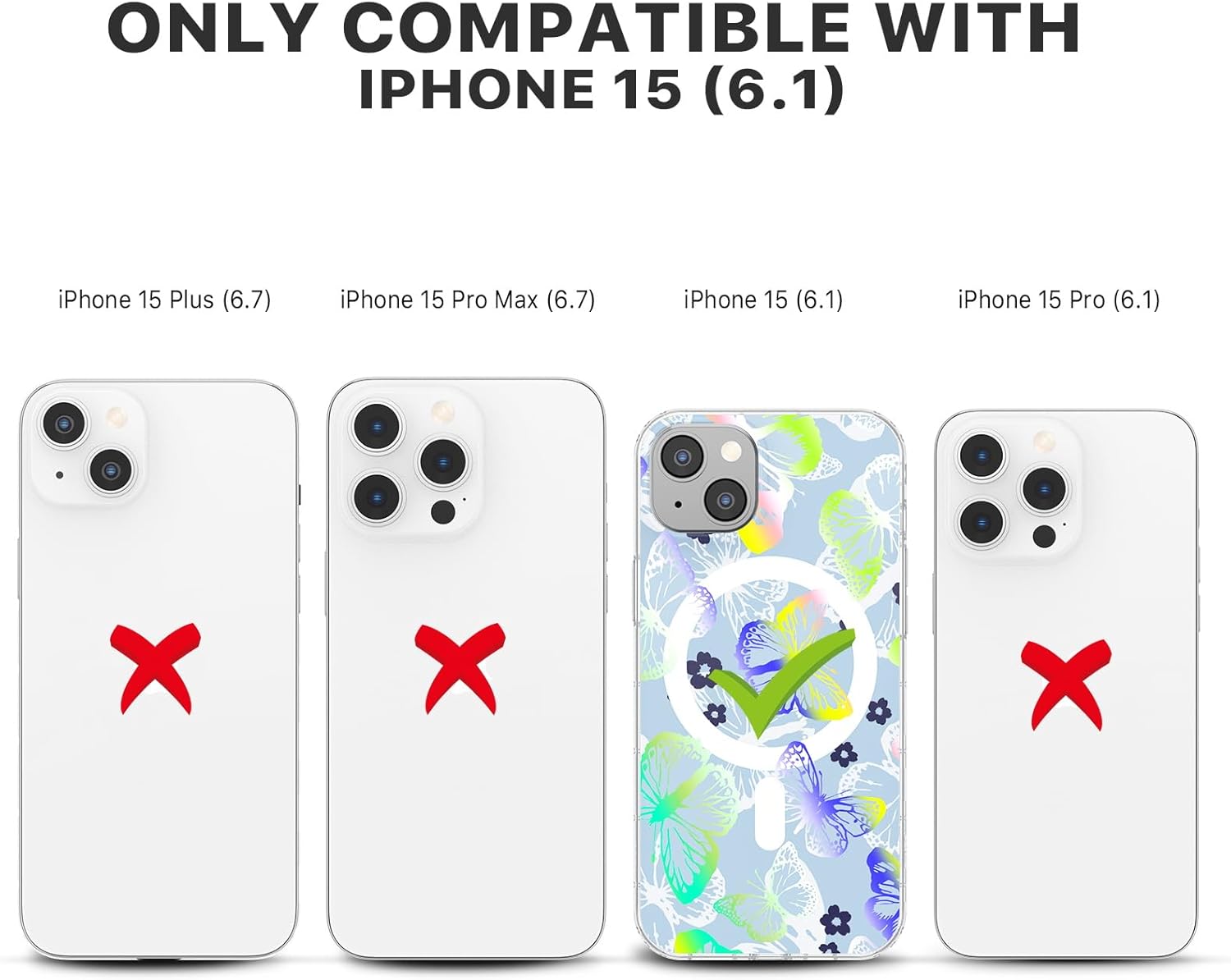 MYBAT PRO – Funda magnética para iPhone 15 de 6.1 pulgadas, compatible con MagSafe, protección contra caídas de la serie Mood para mujeres y niñas,