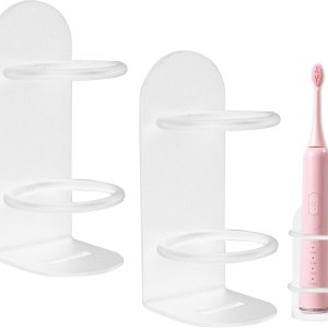 KALIONE Paquete de 2 soportes para cepillos de dientes eléctricos, soporte para cepillo de dientes eléctrico blanco, soporte para cepillo de dientes KALIONE Paquete de 2 soportes para cepillos de dientes eléctricos, soporte para cepillo de dientes eléctrico blanco, soporte para cepillo de dientes