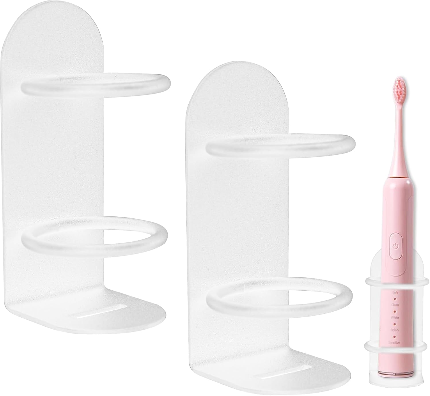 KALIONE Paquete de 2 soportes para cepillos de dientes eléctricos, soporte para cepillo de dientes eléctrico blanco, soporte para cepillo de dientes