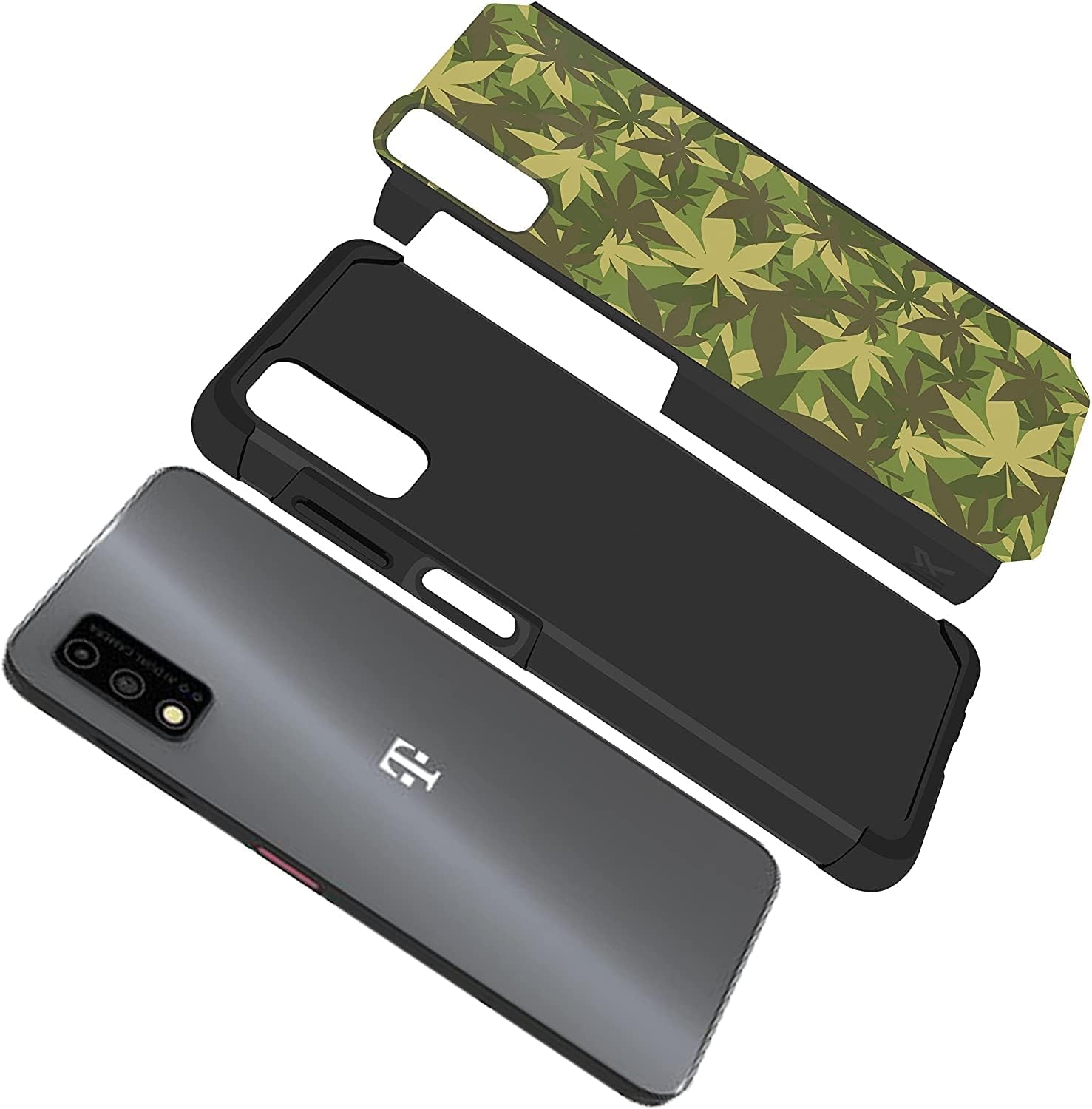 TJS Funda compatible con T-Mobile REVVL V 6.52″ 4GLTE (solo versión V, T-MobileMetro), funda híbrida de doble capa a prueba de golpes, protección