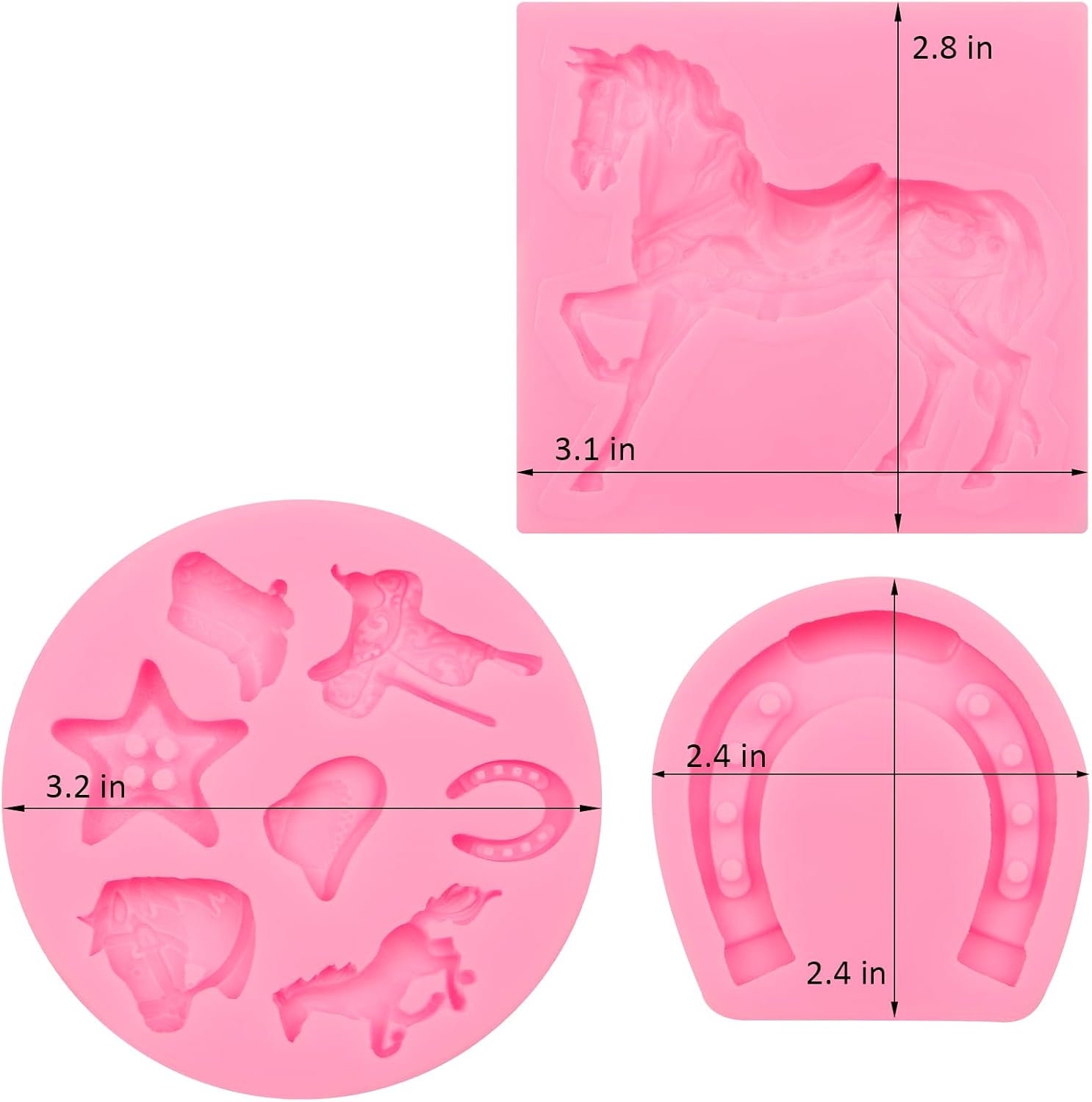 Molde de chocolate para caballo, molde de silicona de herradura, molde de silicona para botas de vaquero occidental, molde para hornear para
