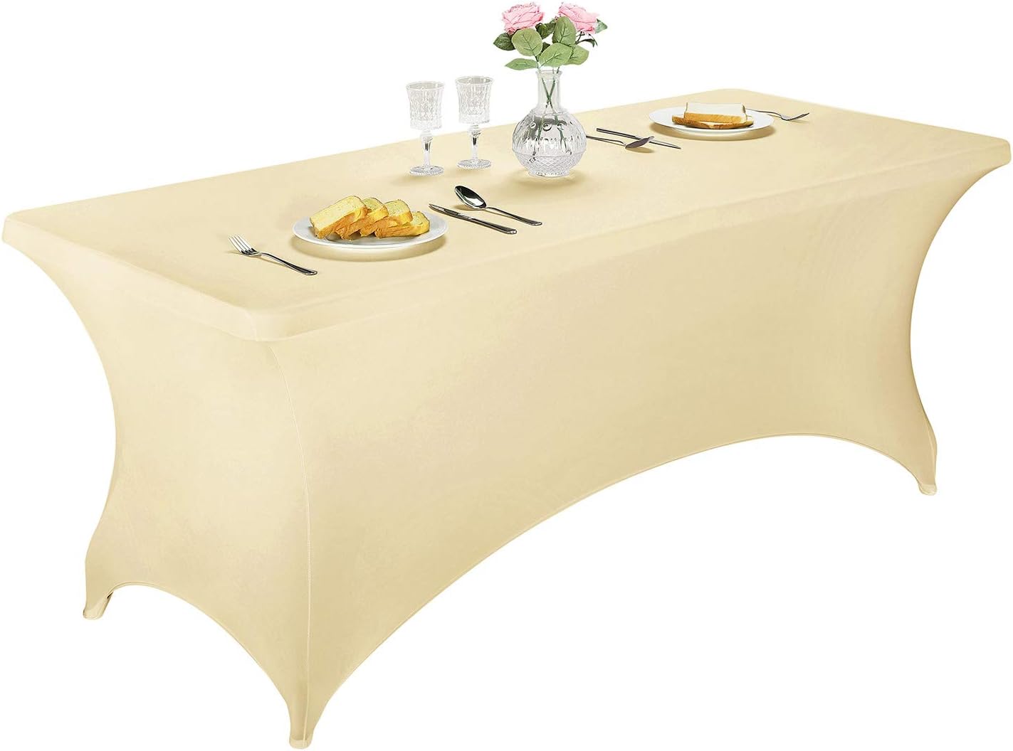 FELIZEST – Mantel elástico ajustado de elastano, para mesa plegable de 1.8 m o 1.2 m o 2.4 m o 1.5 m, mantel rectangular de cóctel, perfecta para