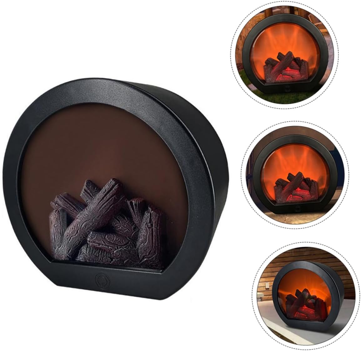 Angoily Lámpara de viento de chimenea simulada Luz de escritorio Lámpara de llama artificial Luz nocturna cálida Chimenea de imitación LED