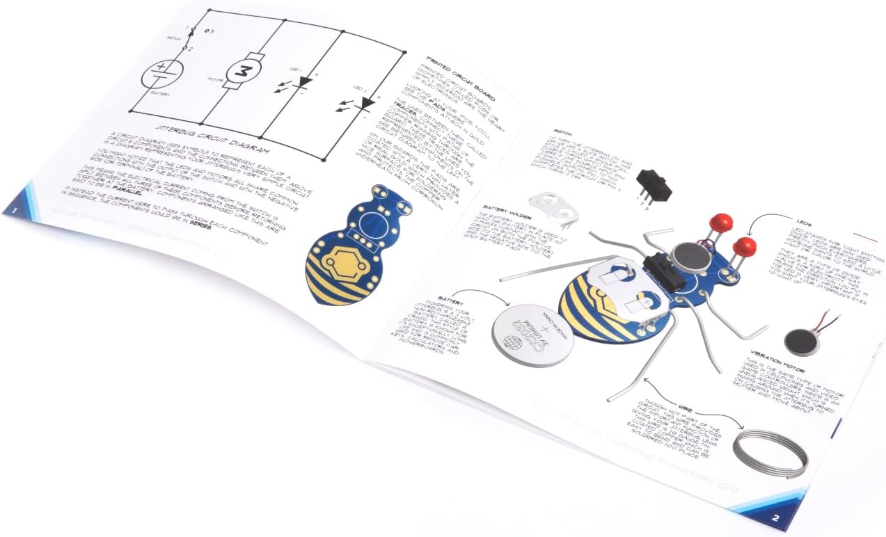 Jitterbug Deluxe Kit  Kit de soldadura de bricolaje para principiantes  Proyectos electrónicos para estudiantes y clases STEM  Herramientas incluidas
