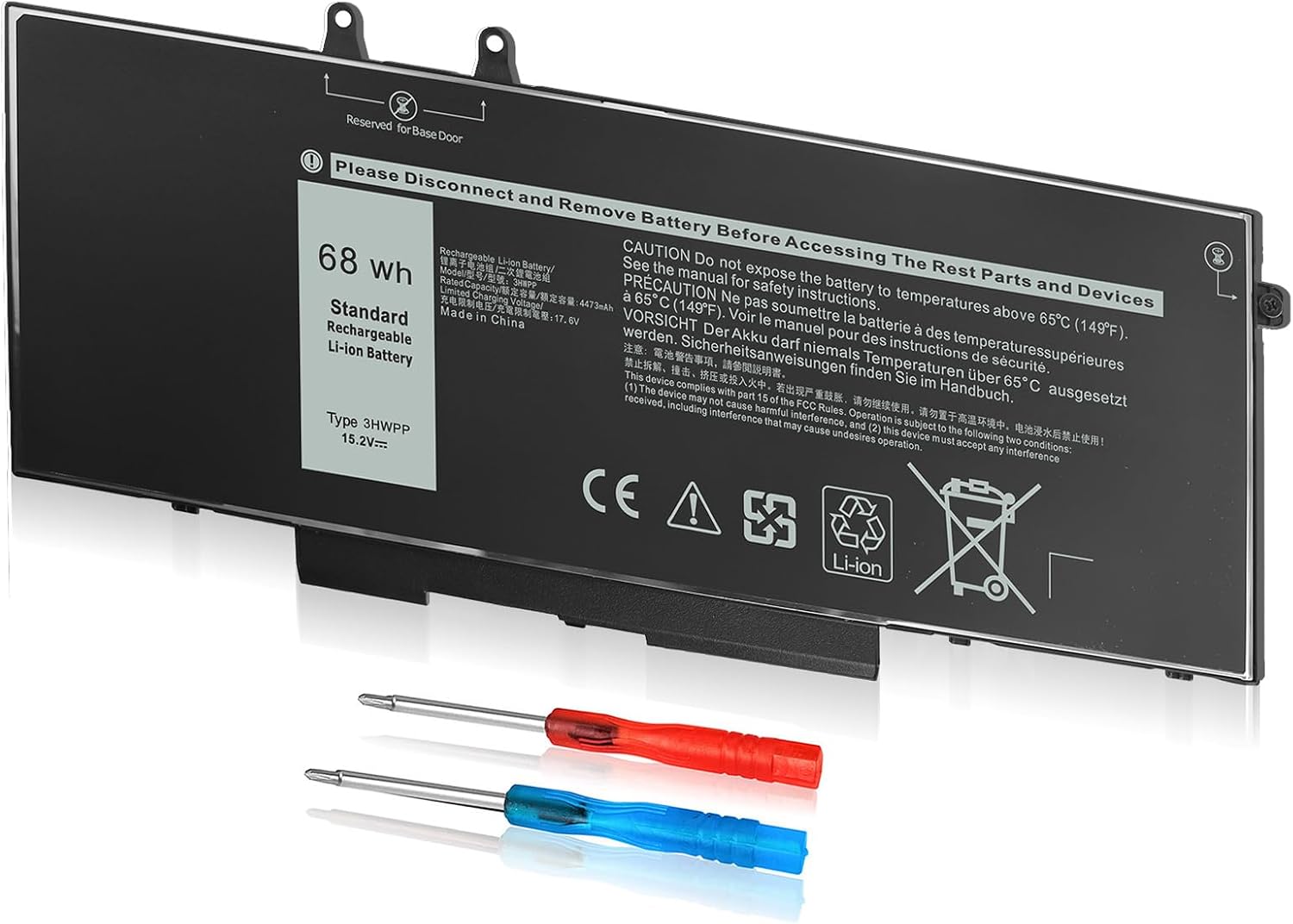 Batería para portátil Dell Latitude 5401 5410 5411 5501 5510 5510 5511 Precision 3551 3541 para Inspiron 17 7500 7506 2 en 1, color negro, Inspiron
