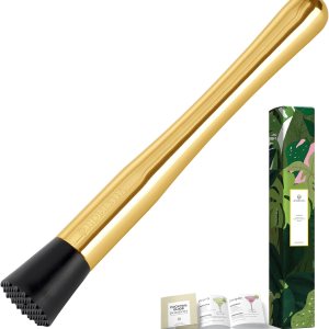 Homestia Muddler de acero inoxidable de 10 pulgadas para cócteles, triturador de bebidas para accesorios de bar en el hogar con receta trituradora Homestia Muddler de acero inoxidable de 10 pulgadas para cócteles, triturador de bebidas para accesorios de bar en el hogar con receta trituradora