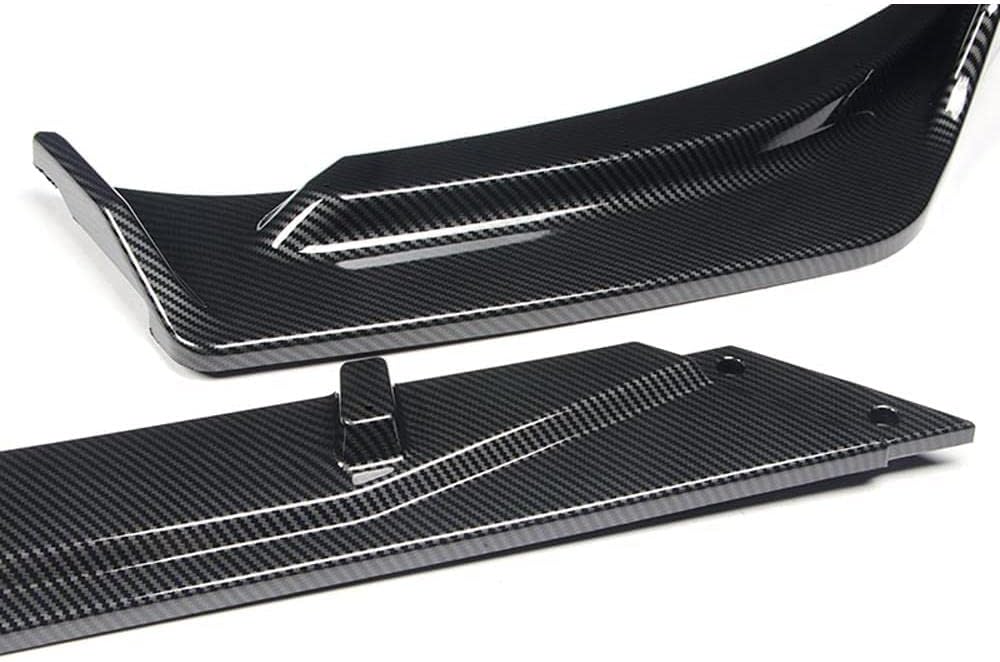 PU503PCF Kit de cuerpo divisor de parachoques delantero con impresión de fibra de carbono, 3 piezas, compatible con 2019 y más Chevy Malibu estilo