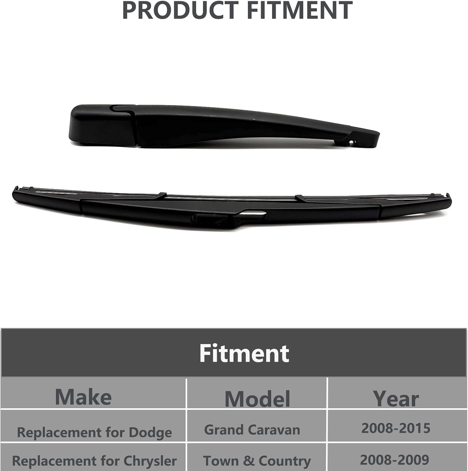 Repuesto para Dodge Grand Caravan 2008-2015  Chrysler Town & Country 2008-2009 – Limpiaparabrisas trasero, Juego de limpiaparabrisas trasero,