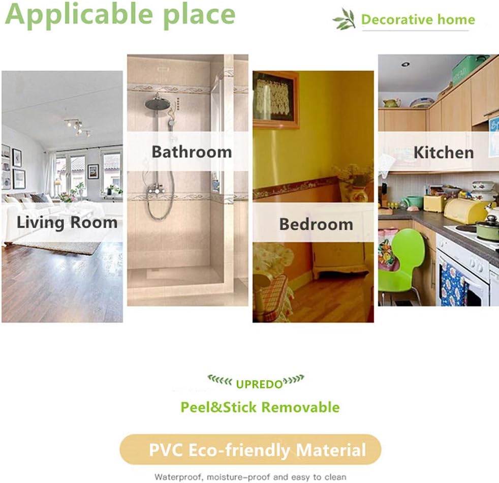 Papel tapiz decorativo 3D con moldura floral, borde impermeable para pared, techo, para baño, cocina, azulejos en muro, 4 pulgadas por 16.4 pies