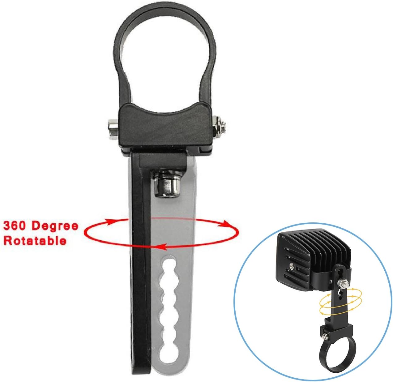 Partol Abrazaderas de tubo Soportes de montaje de aluminio ajustable de 2 pulgadas Bull Bar adecuado para barra de luz LED, luces de trabajo, luces
