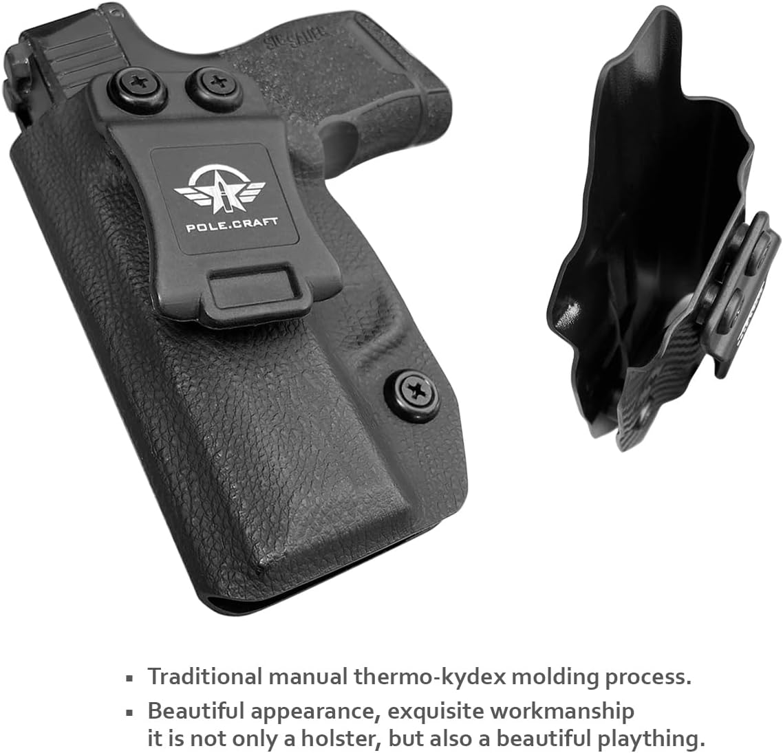 IWB Dermatoglyph Kydex Pistolas Compatible con Glock 19 Glock 17  Taurus G2C G3C  Smith & Wesson M&P Shield 0.354 in .40  M&P 0.354 in M2.0 4″4.25″