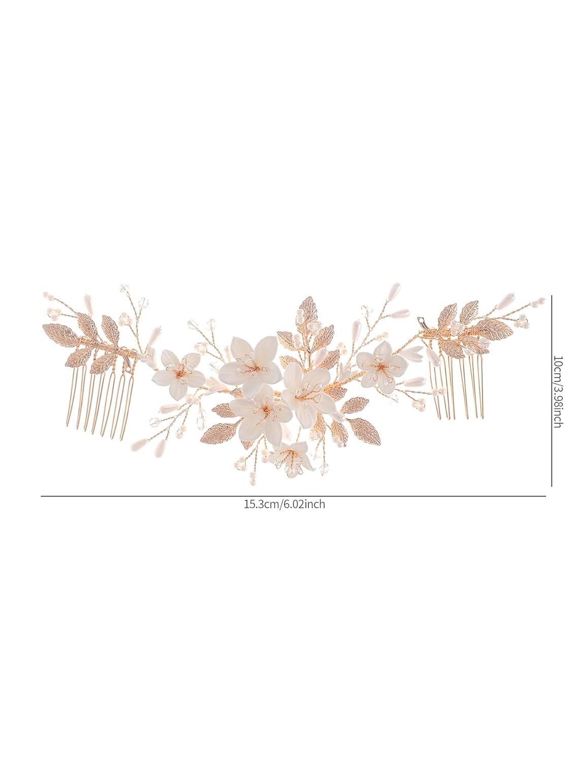 Accesorios para el cabello de boda nupcial, ramitas de perlas y peine de flores blancas, enredaderas para bodas, fiestas, novias, mujeres, niñas,