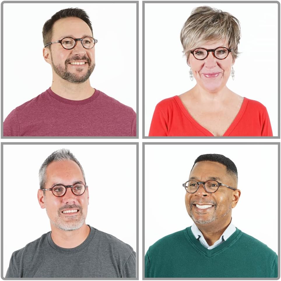 Clic Lentes de lectura magnéticos, lectores de computadora, lentes reemplazables, patillas ajustables, clásicos, (S-M, tortuga mate, aumento de 3.00)