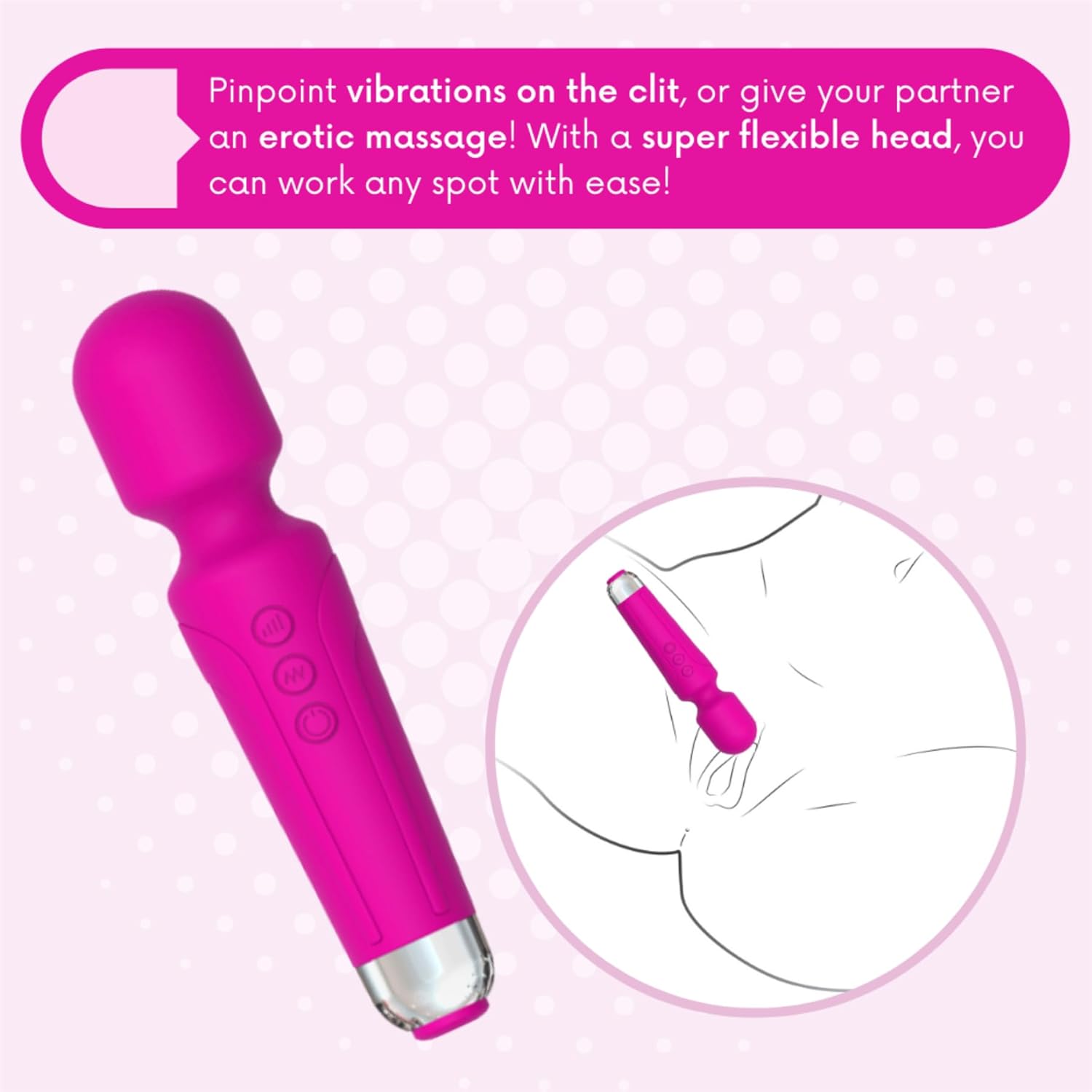 Masajeador de varita eléctrica de silicona, juguetes para mujer, rosa, masajeador personal hipoalergénico seguro para el cuerpo, juguetes para