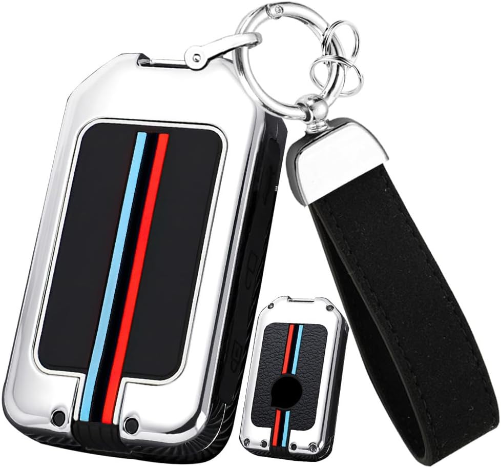 ontto Funda de metal para llavero Volvo Smart Remote sin llave, protector de llave de coche, anticaída, antiarañazos para XC90 XC60 XC40 S60 S90 V60