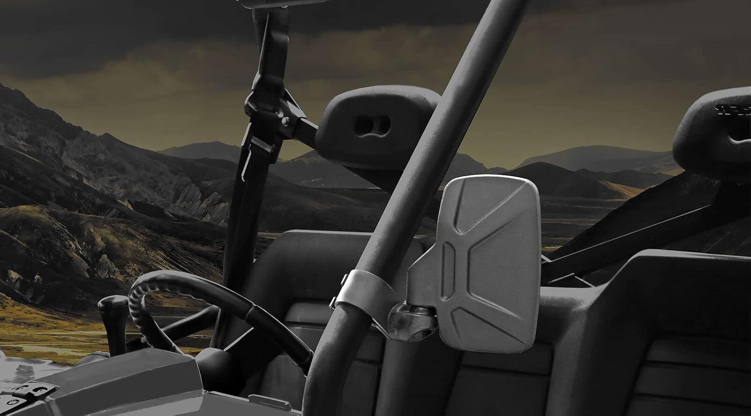 Seizmik Espejos laterales plegables UTV para modelos UTV de tubo redondo de 2 pulgadas  Juego de 2  Compatible con modelos seleccionados Yamaha, Can