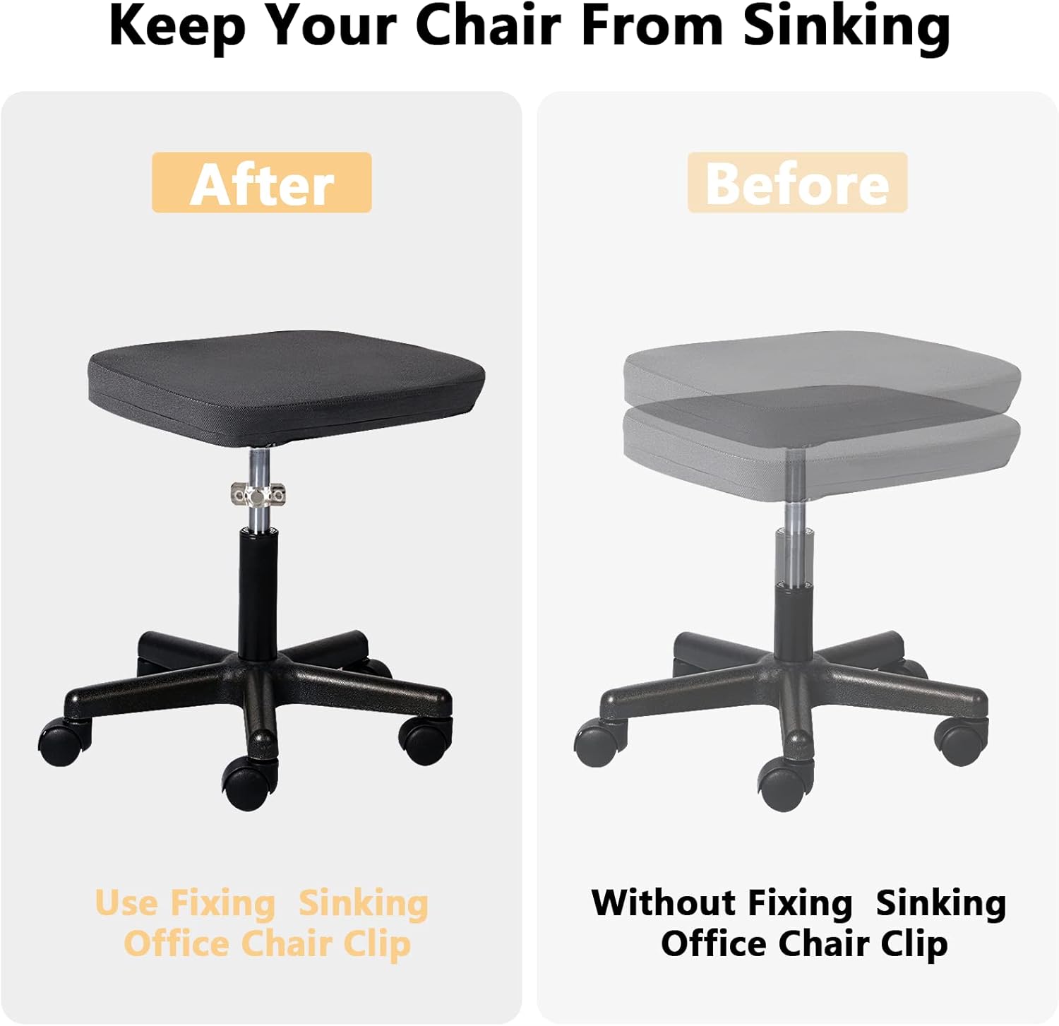 Fix Sinking – Silla de oficina de acero inoxidable 304, ahorro de silla de oficina de altura ajustable, kit de ahorro de silla con llave hexagonal