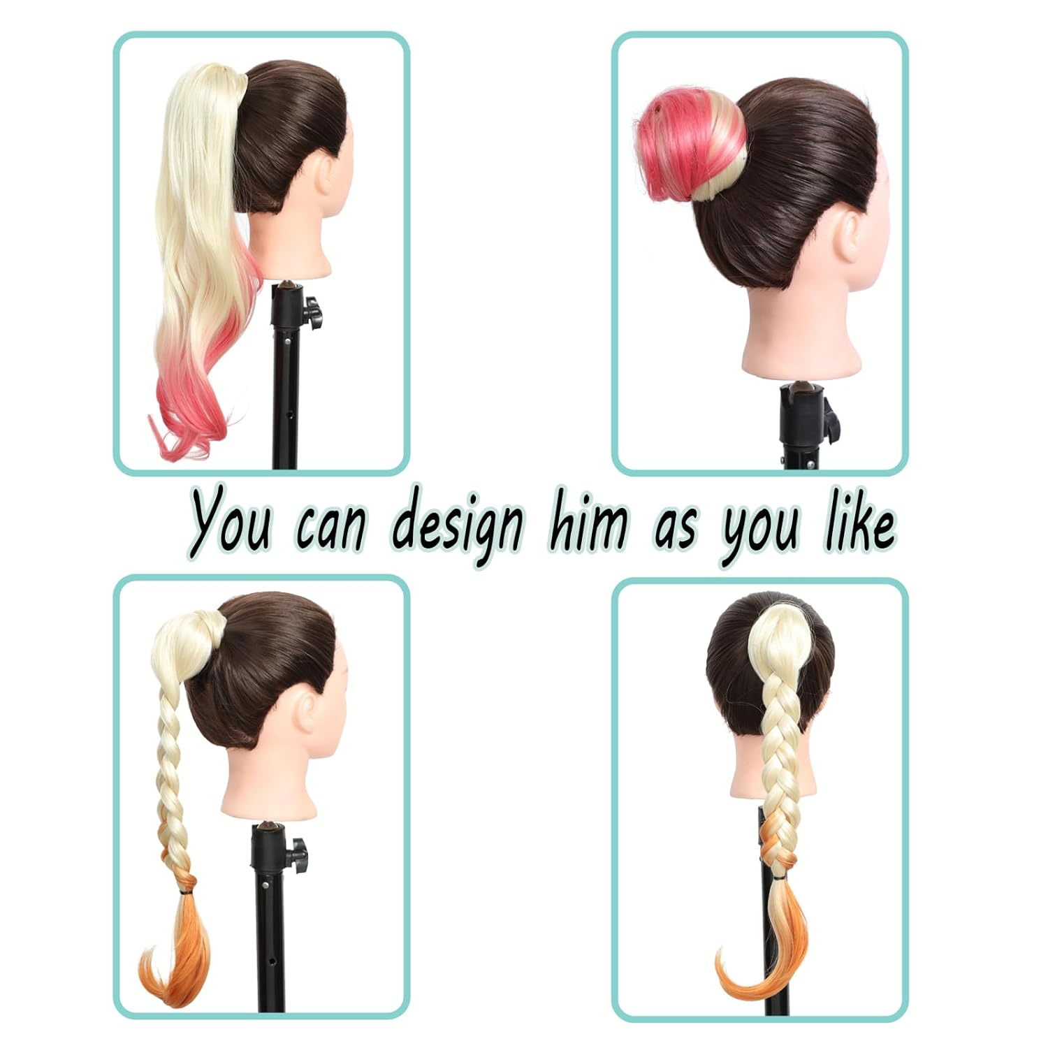 Extensión de cola de caballo flexible envolvente, extensión de cabello rizado largo y rizado, extensiones de cabello para mujeres y mujeres, uso
