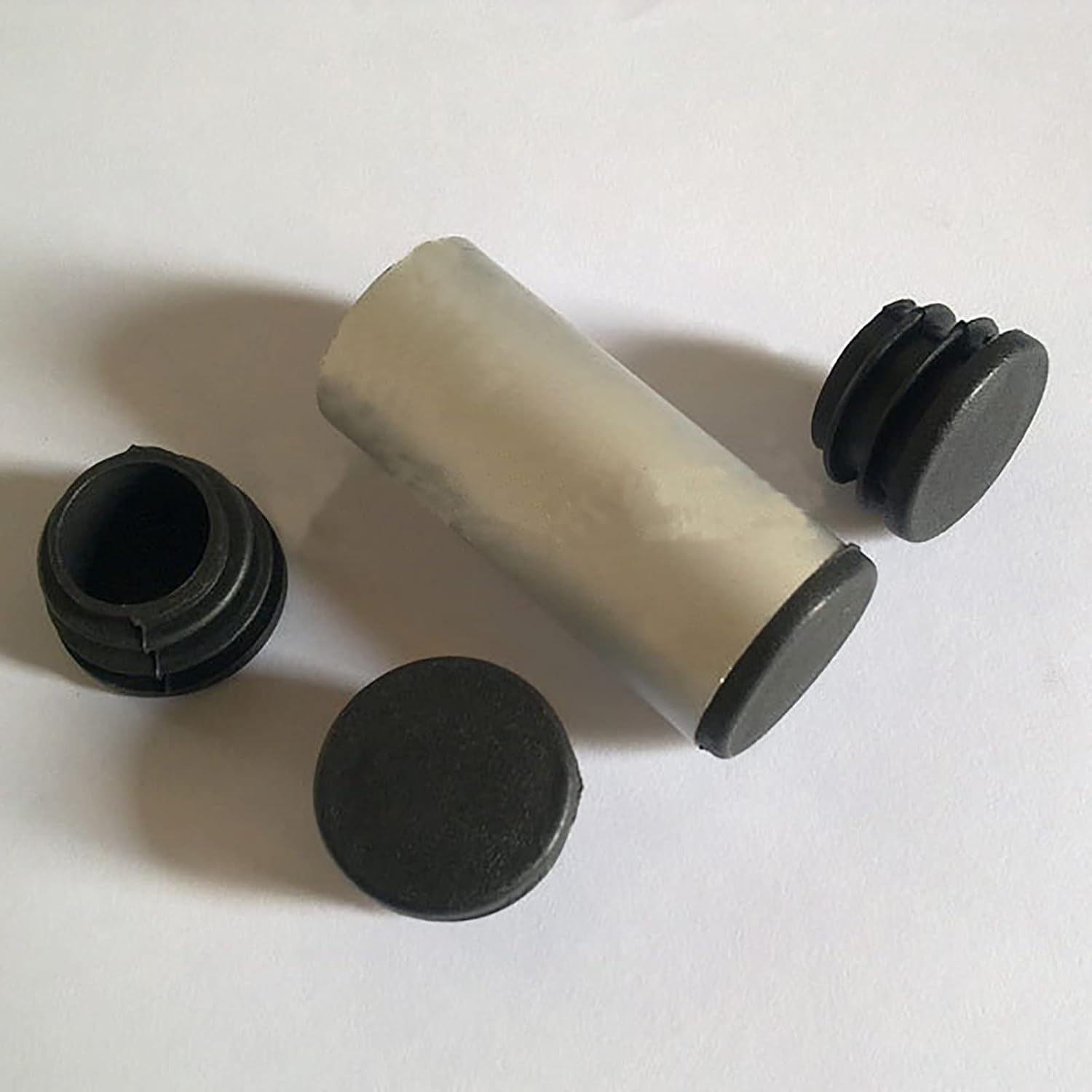 Tapón redondo de tubo de 1 pulgada, 20 tapones de plástico para silla, tapón de acabado deslizante, color negro, 0.984 in