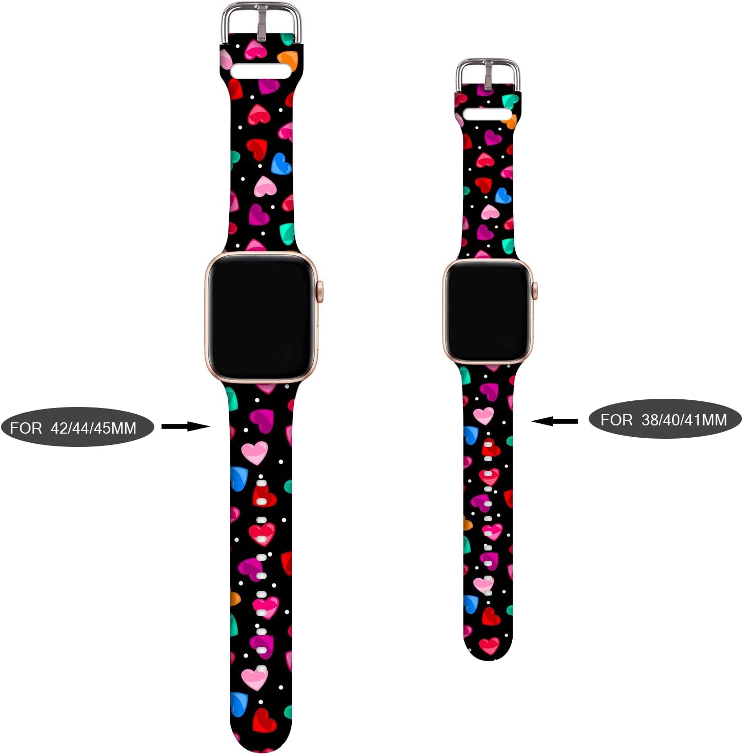 Valentines Decorations Couple Watch Band Compatible With Apple Watch 384041424445mm Adjustable Wristbands Holiday Silicone St Patricks Smartwatch