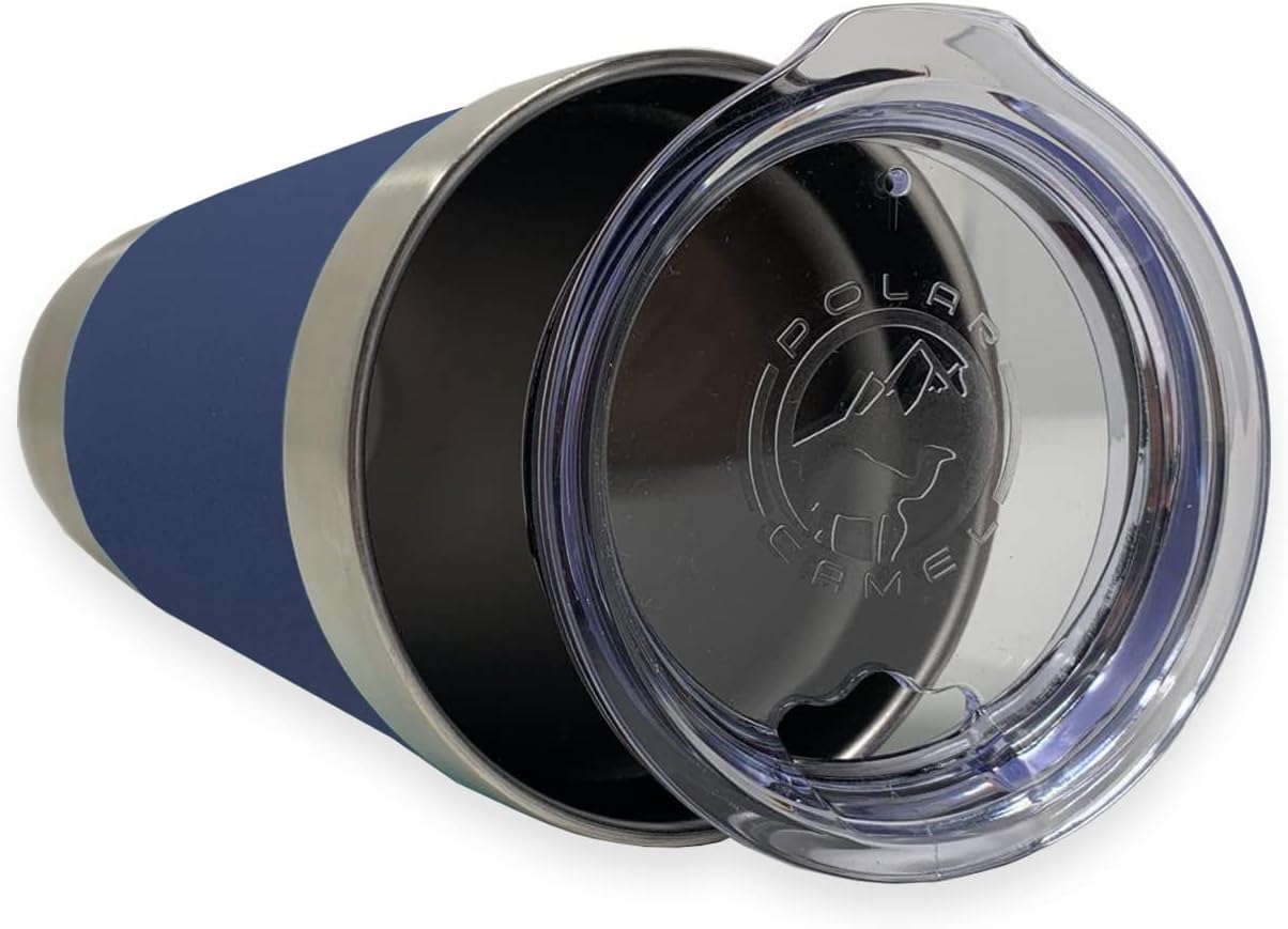LaserGram Vaso aislado al vacío de 20 onzas, ancla de barco, grabado personalizado incluido (agarre de silicona, azul marino)