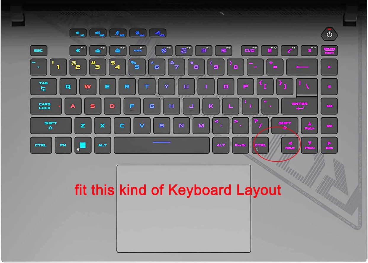 Funda de silicona para teclado compatible con ASUS ROG Strix G16 G614JI-AS94 G614JI-AS94 G614JU G614JV Gaming Laptop, ASUS ROG Strix Scar 16 G634