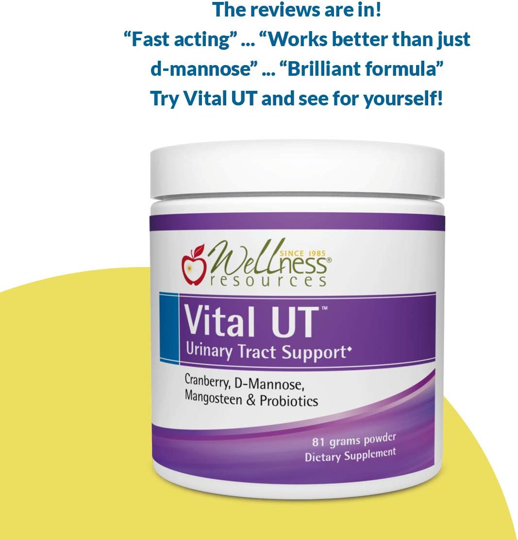 Wellness Resources Vital UT Suplemento para el tracto urinario con arándano (36 mg PAC), d-manosa, mangostán y probiótico LactoSpore (30 porciones,