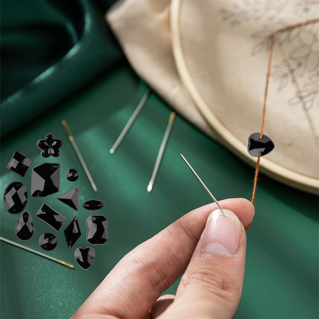 Umillars 500 piezas de diamantes de imitación acrílicos mixtos para coser en la parte posterior plana, gemas acrílicas de cristal para manualidades,
