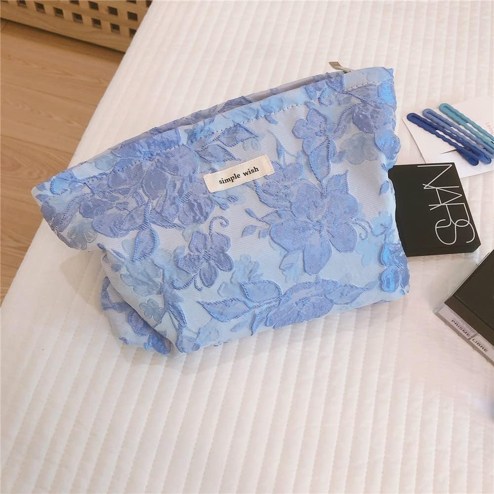 Bolsas de cosméticos florales para mujeres y niñas, bolsas de maquillaje grandes de lona estética, bolsa organizadora de maquillaje, bolsa con