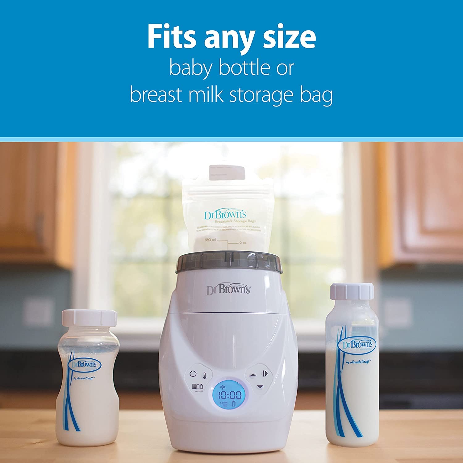 Dr. Brown’s Milk Spa – Calentador de leche materna y biberones con vapor de microondas, para biberones, pezones, partes de biberones, chupetes,