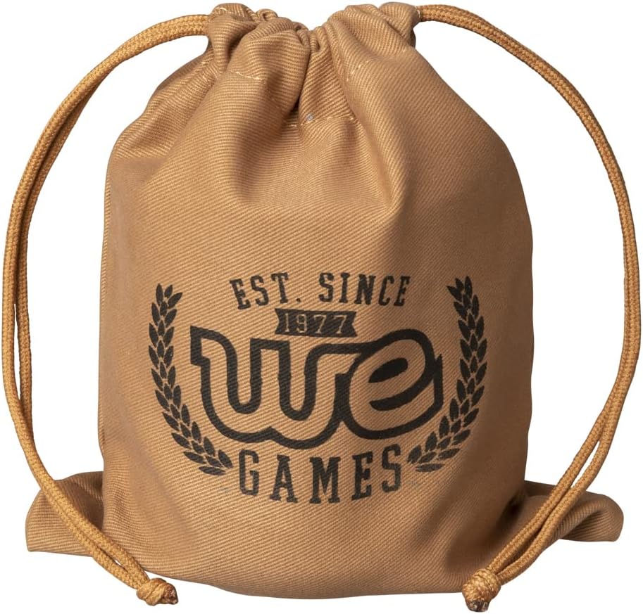 WE Games Juego de tazas profesionales hechas a mano de cuero marrón oscuro, 5 dados y bolsa de transporte de tela