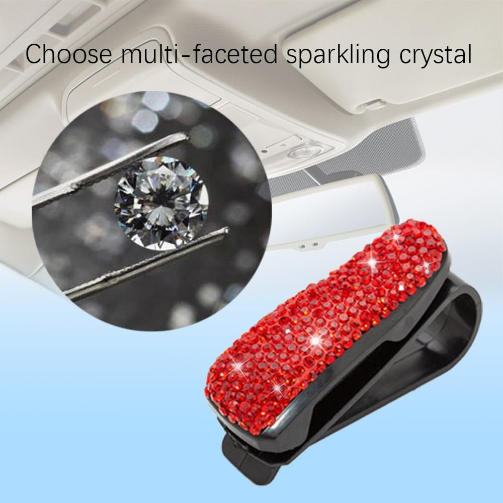Zufoty 2 soportes para lentes para visera solar de automóvil, soporte para lentes de sol para automóvil, soporte para lentes de sol de automóvil,