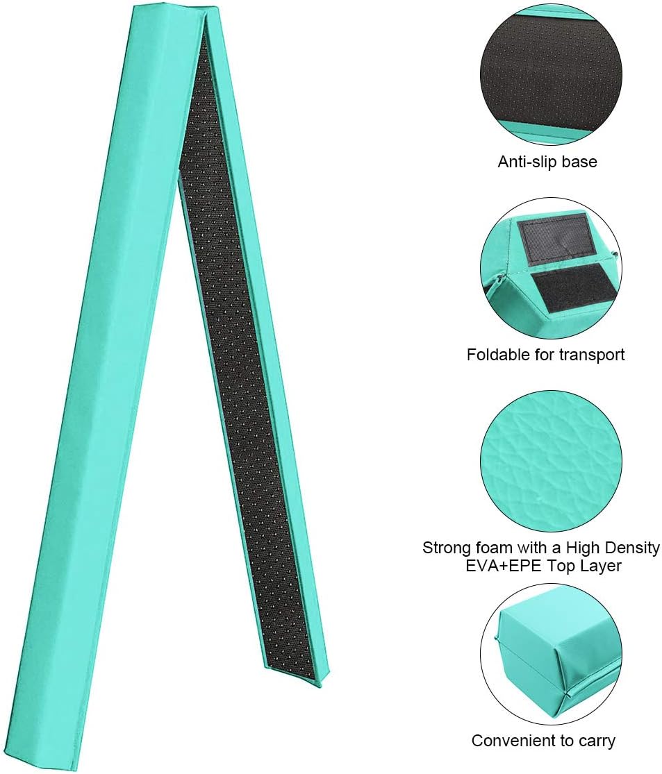 FBSPORT 810ft Balance Beam Folding Floor Gymnastics Equipment PU Leather for Kids Adults,Non Slip Rubber Base, Gymnastics Beam for Training,