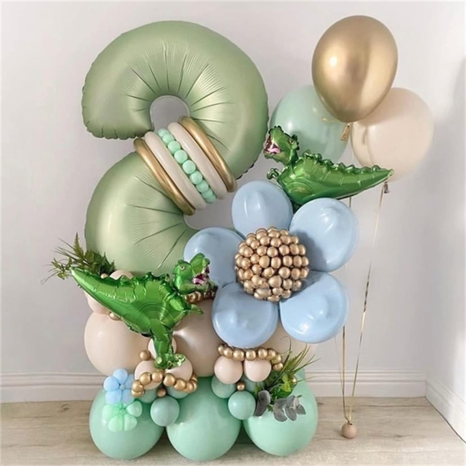 Globos de cumpleaños de 16 años para niñas, globos de 40 pulgadas de papel de aluminio verde salvia con números 16 para niñas y niños, globos de