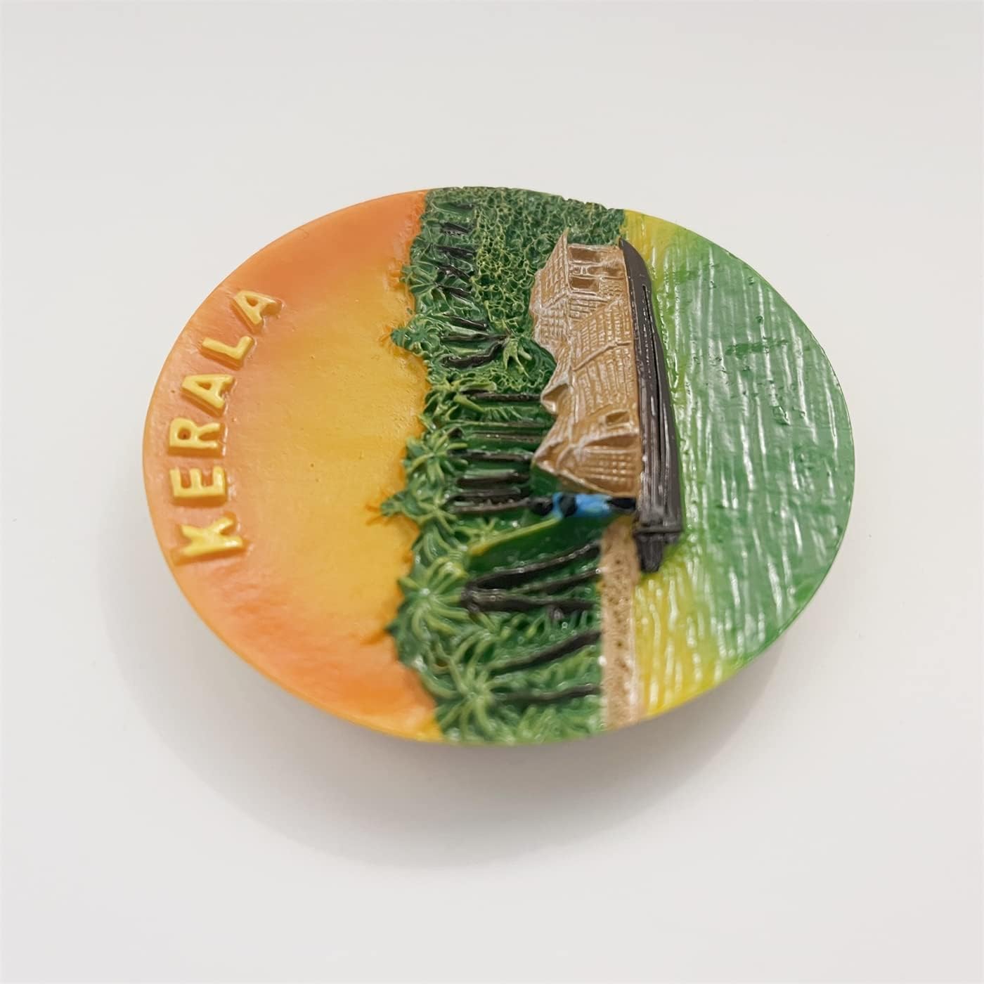 Kerala India – Imán de recuerdo para refrigerador 3D, resina hecha a mano Kerala para refrigerador, colección de decoración para el hogar y la cocina