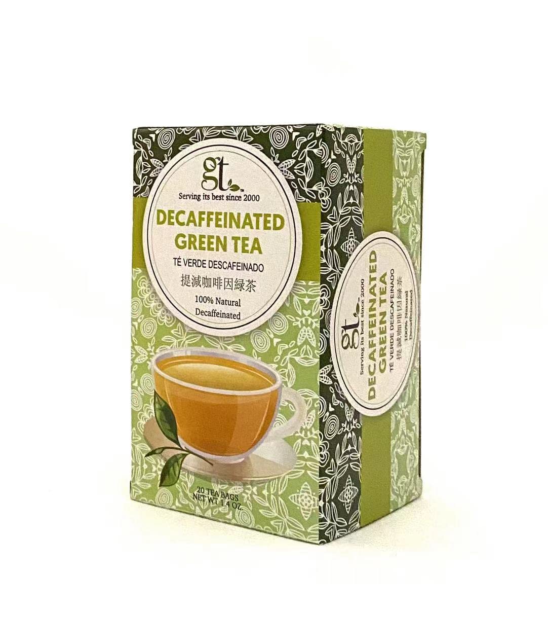 GoTo Tea Té verde chino descafeinado (20 bolsas de té) (paquete de 2)