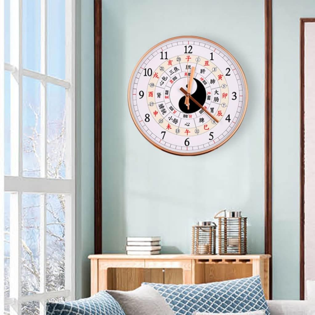 Reloj de pared de medicina china silencioso reloj de pared creativo Tai Chi Meridian nutritivo salud tradicional reloj de cuarzo para salón de