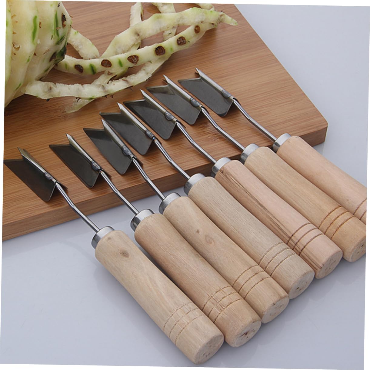 7pcs Piña Peeler Herramienta Removedor de Maquillaje Fruta